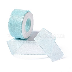 10 Yards Polyester Chiffon Ribbon, for DIY Jewelry Making, Pale Turquoise, 1- inch(25.5mm)