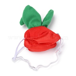 Cloth Pet Headwear Costume, with Rubber Band, for Cats Dogs Festival Birthday Theme Party Photo Prop, Strawberry, Red, 110x70x50mm, Inner Diameter: 65~120mm