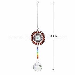 Grandes décorations pendentif, capteurs de soleil suspendus, verre de cristal k9 thème chakra, larme, chocolat, 34.8 cm