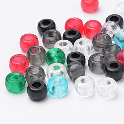 Perles en plastique transparentes, colonne, couleur mixte, 9x6mm, Trou: 3.5mm