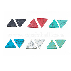 Cabuchones de turquesa sintética, triángulo, color mezclado, 10x11x2mm
