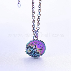 Collane del pendente della lega, orologio meccanico, colore arcobaleno, 19.69 pollice (50 cm)