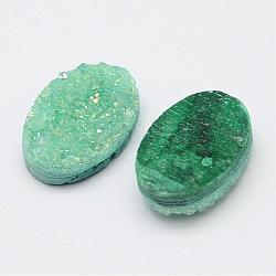Cabochons cristallo naturale, tinto, ovale, verde, 12x8x5mm