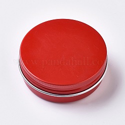 Latas de aluminio redondas, tarro de aluminio, contenedores de almacenamiento para cosméticos, velas, golosinas, Con tapa superior de tornillo, rojo, 5.5x2.1 cm, diámetro interior: 4.9 cm