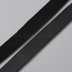 Cordon plat simili cuir 10m, pour décor d'oreiller, noir, 10x1.6mm, environ 10.94 yards (10 m)/rouleau