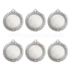 FINGERINSPIRE 6pcs Blank Award Medals 43.5mm Silver Medals Group Flat Round Silver Medals Award Gift Make Your Own Medals Alloy Medals Pendant Cabochons Settings for Competitions Sports Meeting