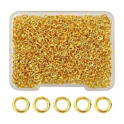 Ottone anelli di salto aperto, anello rotondo, oro, 4x0.7mm, 21 gauge, diametro interno: 2.6mm, circa 500 pc / scatola