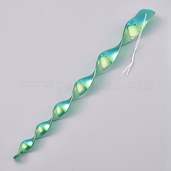 PVC Plastic Spiral Reflective Birds Repellent Safety Rod, to Scare Birds for Garden Yard, Light Green, 292x19mm, Hole: 3.5mm & 3x4.5mm