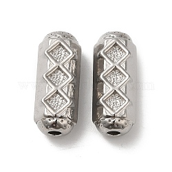 304 Stainless Steel Beads, Tube, Stainless Steel Color, 18.5x7.5x6.5mm, Hole: 2mm