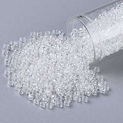 Круглые бусины toho, японский бисер, (161) прозрачный кристалл ab, 8/0, 3 мм, отверстие : 1 мм, Около 222 шт / 10 г