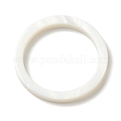 Anello di collegamento con conchiglia bianca naturale, anello, fumo bianco, 40x4mm, diametro interno: 32mm