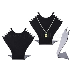 Stereoscopic Organic Glass Necklace Displays, Necklace Bust Display Stand, Black, 150x165x57mm