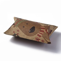 Scatole di cuscini di carta, scatole regalo di caramelle, per bomboniere baby shower forniture per feste di compleanno, Burlywood, modello di renna, 3-5/8x2-1/2x1 pollice (9.1x6.3x2.6 cm)