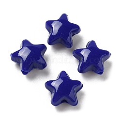 Perles acryliques opaques, étoiles du nord, bleu foncé, 11x11.5x7mm, Trou: 2mm, environ 1245 pcs/500 g