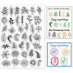 Globleland plantas sellos transparentes pequeñas flores hojas sello transparente de silicona sellos para hacer tarjetas diy álbum de recortes de fotos diario decoración del hogar