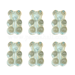 Perles en acrylique transparente, ours, Aqua, 17x11mm, Trou: 1.5mm