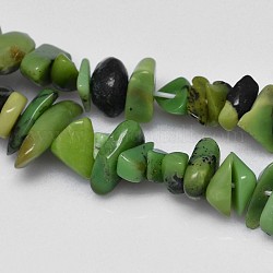 Natürliche Nugget-Serpentin-Perlenstränge, getrommelt Stein, grüne Jade, 5~8x5~8x5~8 mm, Bohrung: 1 mm, 32 Zoll