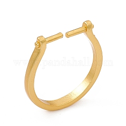 Configuración de anillo de manguito abierto de latón chapado en rack, para los abalorios de medio-perforado, Plateado de larga duración, color dorado mate, nosotros tamaño 6 (16.5 mm)