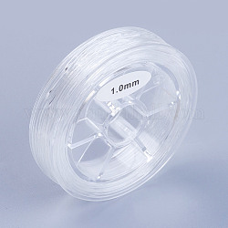 Runde japanische elastische Kristallschnur, elastischer Perlenfaden, für Stretcharmbandherstellung, Transparent, 1 mm, ca. 10.93 Yard (10m)/Rolle
