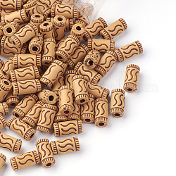 Perlas de acrílico de madera de imitación, columna, Perú, 14x7mm, agujero: 3 mm