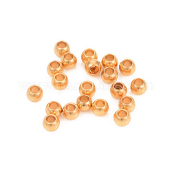 Intercalaire perles en 304 acier inoxydable, ronde, or, 3x2.2mm, Trou: 1.2mm