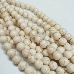 Perline di magnesite sintetiche, tondo, bianco, 12mm, Foro: 0.8 mm, su 470 pc / kg