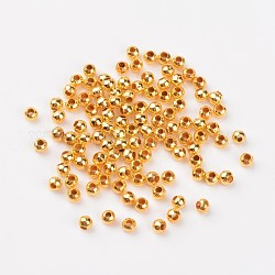 Perlas de espaciador de hierro, redondo, dorado, 3 mm de diámetro, 3 mm de espesor, agujero: 1.2 mm