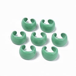 Anelli per polsini in lega verniciati a spruzzo, anelli aperti,  cadmio& piombo libero, verde mare medio, diametro interno: 9mm