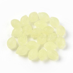 Perle di vetro ceco smerigliato, limone, chiffon al limone, 14x10x9mm, foro: 0.8mm, circa 60pcs/scatola