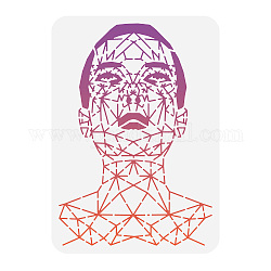 FINGERINSPIRE Geometry Face Painting Stencil 8.3x11.7inch Human Face Line Painting Stencil Reusable Character Theme Drawing Template DIY Home Decor Stencil for Painting on Wall Wood Furniture