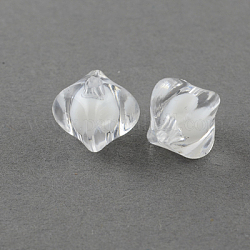 Transparente Acryl Perlen, Perle in Perlen, Rhombus, Transparent, 8x10x10 mm, Bohrung: 2 mm