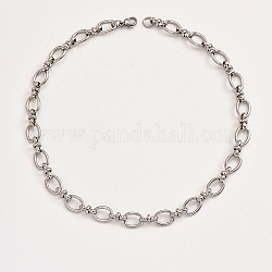 Collane con catena a maglie ovali in acciaio inossidabile, colore acciaio inossidabile, 17.72 pollice (45 cm)