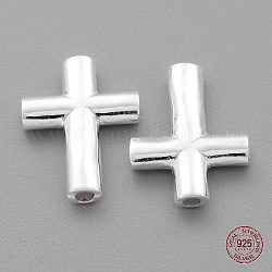 925 perline in argento sterling, croce latina , argento, 14x10x2mm, Foro: 1 mm