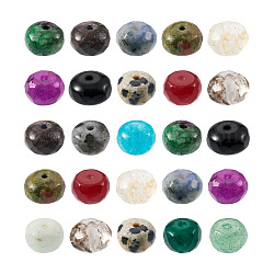 Craftdady 300шт 15 стиля граненые бусины из натуральных и синтетических драгоценных камней, рондель, 8x5~6 мм, отверстие : 1 мм, 20шт / стиль