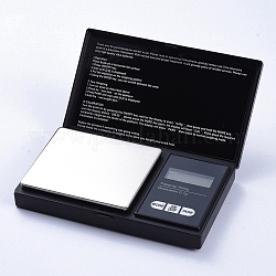 Pesar escala de gramos escala de bolsillo digital, 1000g / 0.1g, escala de gramos digital, escala de alimentos, escala de joyería, sin batería, negro, 128x77x19.5mm