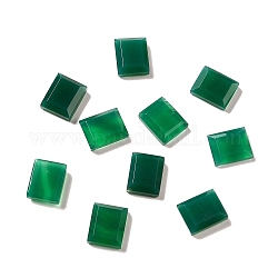 Gefärbte und erhitzte natürliche grüne Onyx-Achat-Cabochons, Rechteck, grün, 11x9x3.5 mm