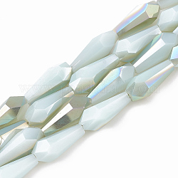 Chapelets de perles en verre opaque de couleur unie, facette, vase, cyan clair, 14x6x6mm, Trou: 1.2mm, Environ 50 pcs/chapelet, 27.1 pouce
