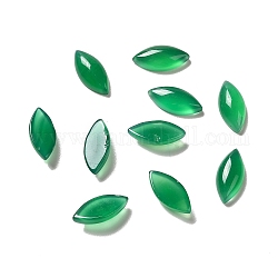 Dyed Natural Green Onyx Agate Cabochons, Horse Eye, 7x15x4.5mm