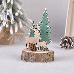木製人形ディスプレイ装飾  クリスマスの装飾品  パーティーギフトの家の装飾  鹿  70x120mm