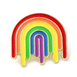 Spille smaltate arcobaleno orgoglio, spilla in lega d'oro, arco, 25x26x1.5mm