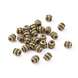 Perles de style tibétain, Sans cadmium & sans nickel & sans plomb, baril, bronze antique, 5x5x5mm, Trou: 1.5mm
