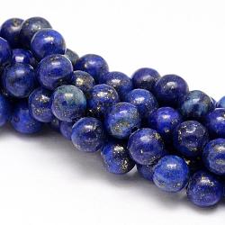 Natürliche Lapislazuli runde Perlen Stränge, gefärbt, 4 mm, Bohrung: 1 mm, ca. 95 Stk. / Strang, 15.5 Zoll