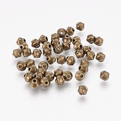 Perles de séparateur de style tibétain , Toupie, séparateurs perles en alliage, sans plomb et sans cadmium, couleur de bronze antique, 5x4.5mm, Trou: 1mm