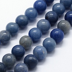 Natürlichen blauen Aventurin Perlen Stränge, Runde, 10 mm, Bohrung: 1 mm, ca. 37 Stk. / Strang, 14.96 Zoll (38 cm)
