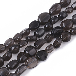 Perles en obsidienne naturelle, pépites, pierre roulée, 5~11x5~8x3~6mm, Trou: 0.8mm, environ: 52~56 perle / Chapelet, 15.94 pouce (40.5 cm)