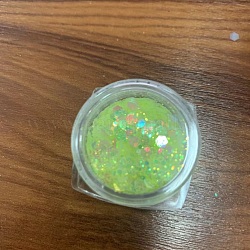 Shining Nail Art Decoration Accessories, with Glitter Powder and Sequins, DIY Sparkly Paillette Tips Nail, Mixed Shapes, Yellow, Powder: 0.1~0.5x0.1~0.5mm, Sequin: 0.5~5x0.5~5mm, about 1g/box