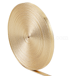 Gorgecraft 5M Flat Imitation Leather Cord, for Pillow Decor, Gold, 5x0.8mm, about 5.47 Yards(5m)/Roll