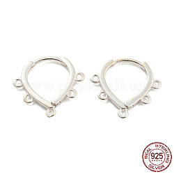 925 risultati di orecchini a cerchio in argento sterling, filo per l'orecchio con anelli, argento, 13x15x1.5mm, Foro: 1 mm