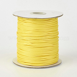 Cordón de poliéster encerado coreano ecológico, amarillo, 0.5mm, alrededor de 169.51~174.98 yarda (155~160 m) / rollo
