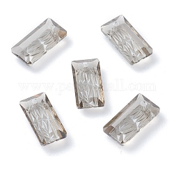 Pendentifs en strass en verre gaufré, rectangle, facette, satin, 14x7x4.2mm, Trou: 1.5mm
